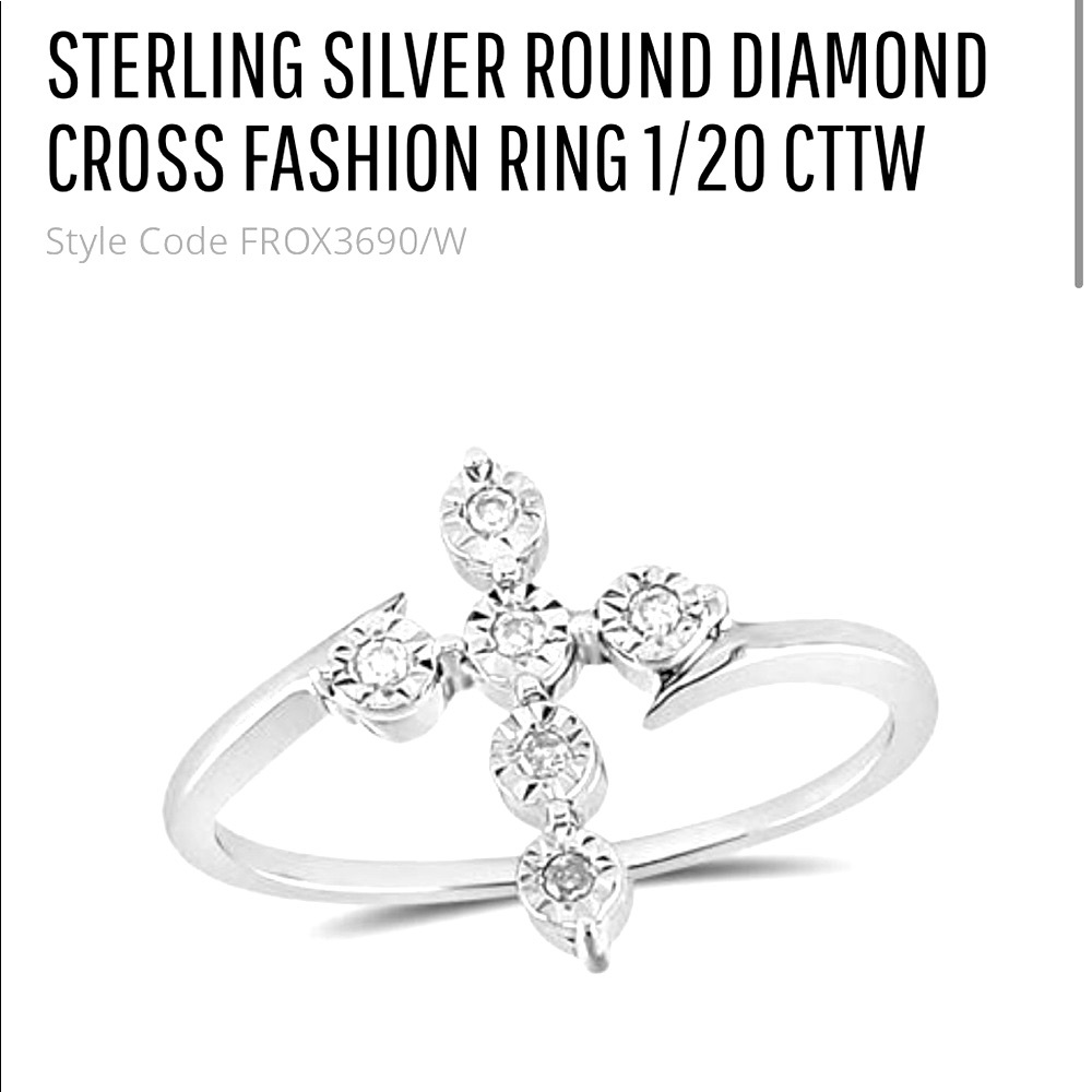 BEAUTIFUL GIFT! HUGE SALE REAL DIAMOND Cross Ring - Picture 4 of 11